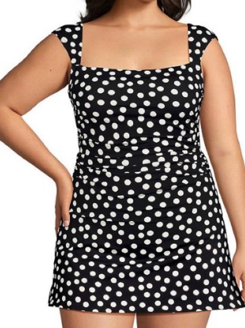 Polka Dot Mini Skirt Dress in Black & White